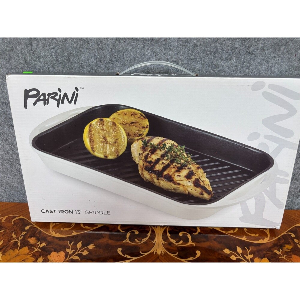 Parini 13” cast Iron griddle Brand New in Box Non Stick pan grill